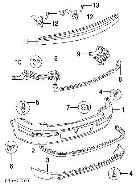 Volkswagen Bora  (1998 - 2005) Arka tampon çıkma
