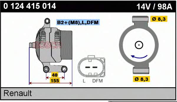 Megane I sedan (LA0, LA1) (1996 - 2003) Alternatör