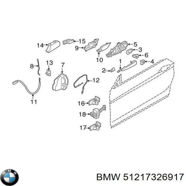 BMW 3  (2011 - 2018) Arka sol dış kapı kolu fiyatı
