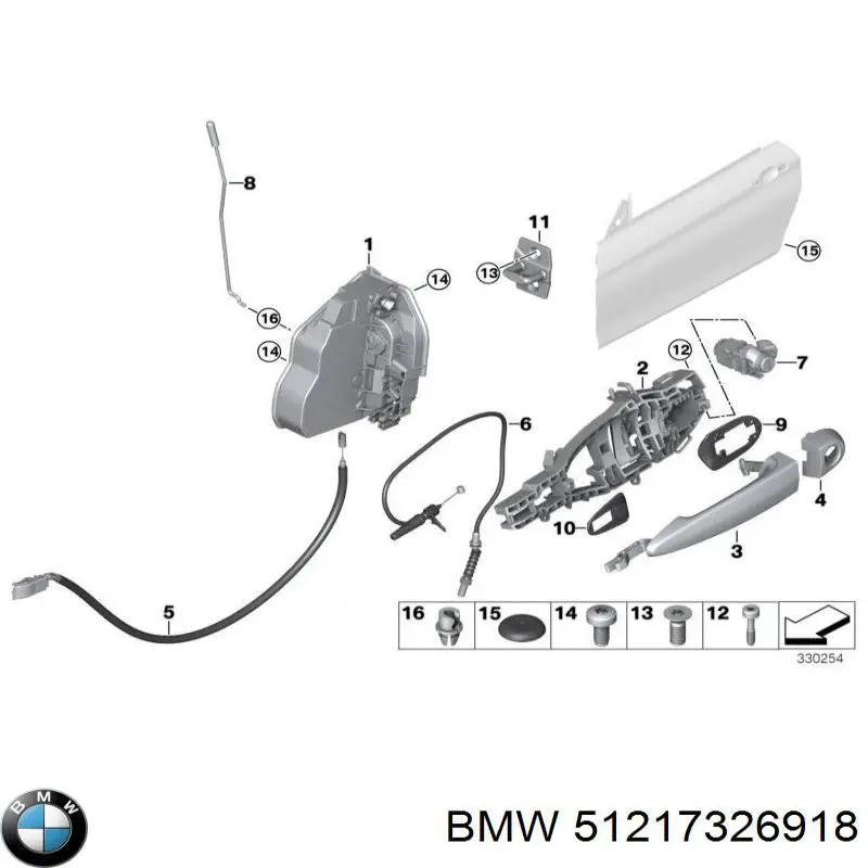 BMW 3  (2011 - 2018) Arka sağ dış kapı kolu fiyatı